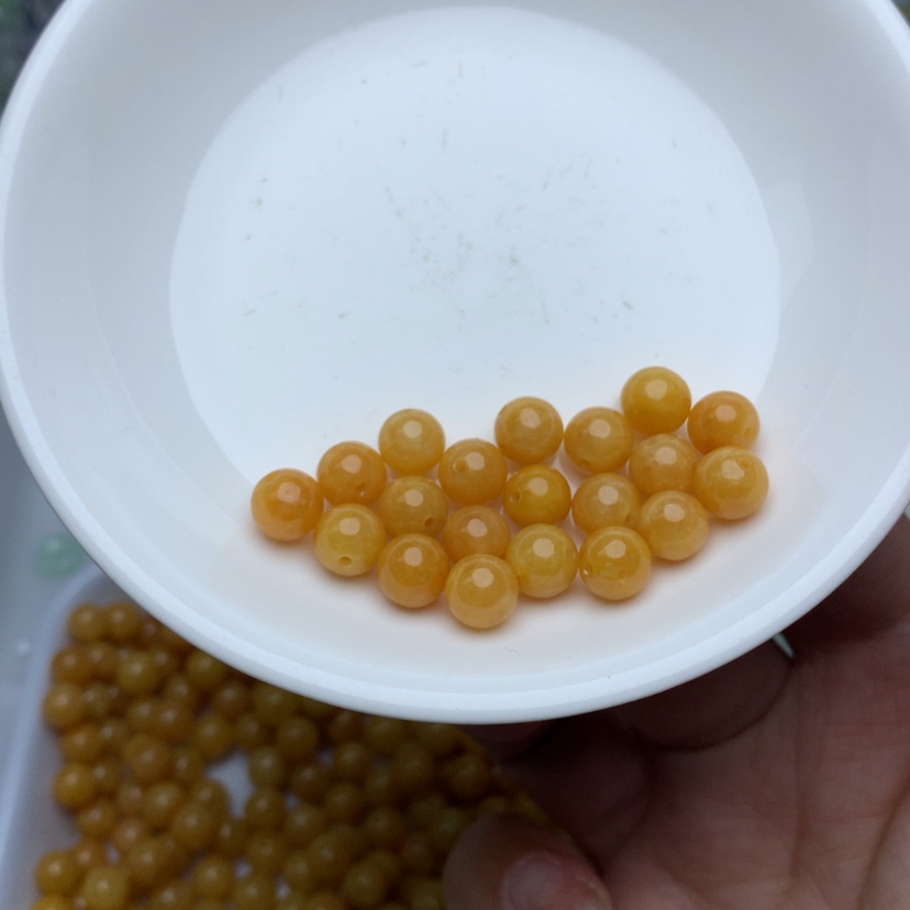 【闪购商品】翡翠手链未镶嵌卡7加冰黄10颗