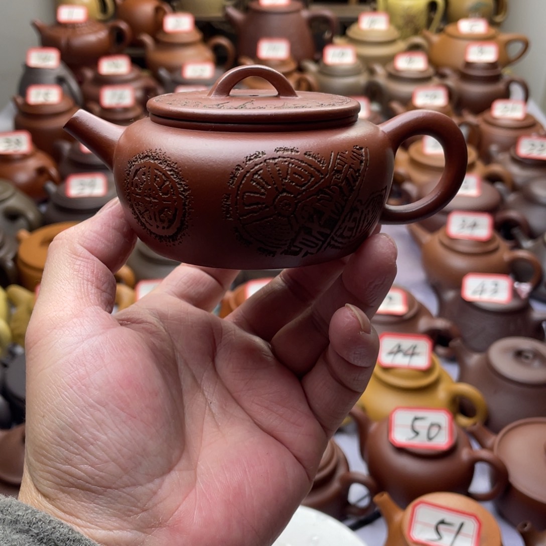 紫砂茶壶宜兴紫砂半手工