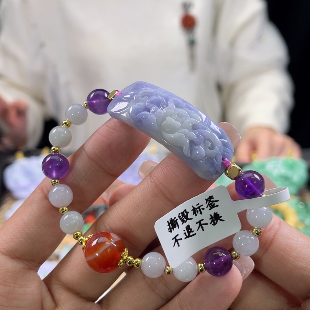 翡翠手链未镶嵌代编织