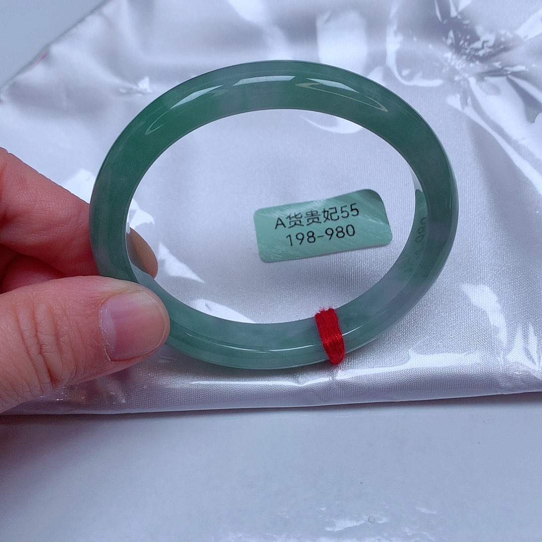 翡翠手镯银S925镀金镶嵌198号