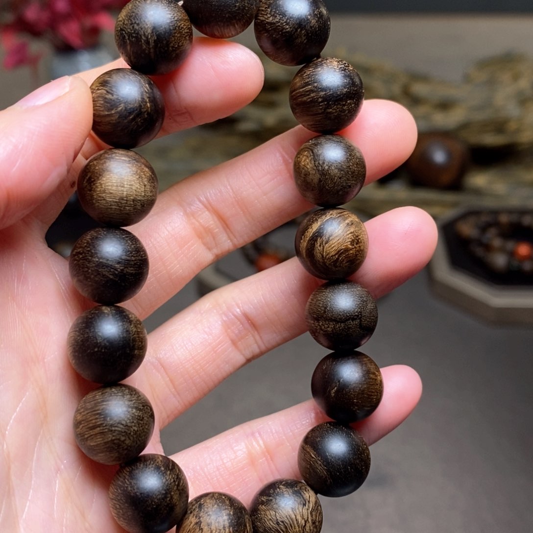 沉香手串越南芽庄白棋楠瘤疤1.2