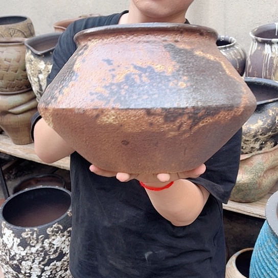 紫砂花盆高度19口径18