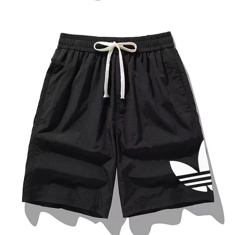 速干短裤潮男夏季美式夏季宽松纯色透气印花卡通休闲七分裤痞帅