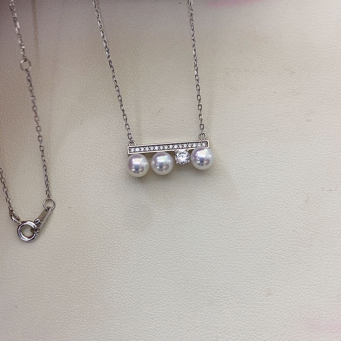 套链银S925镶嵌淡水珍珠