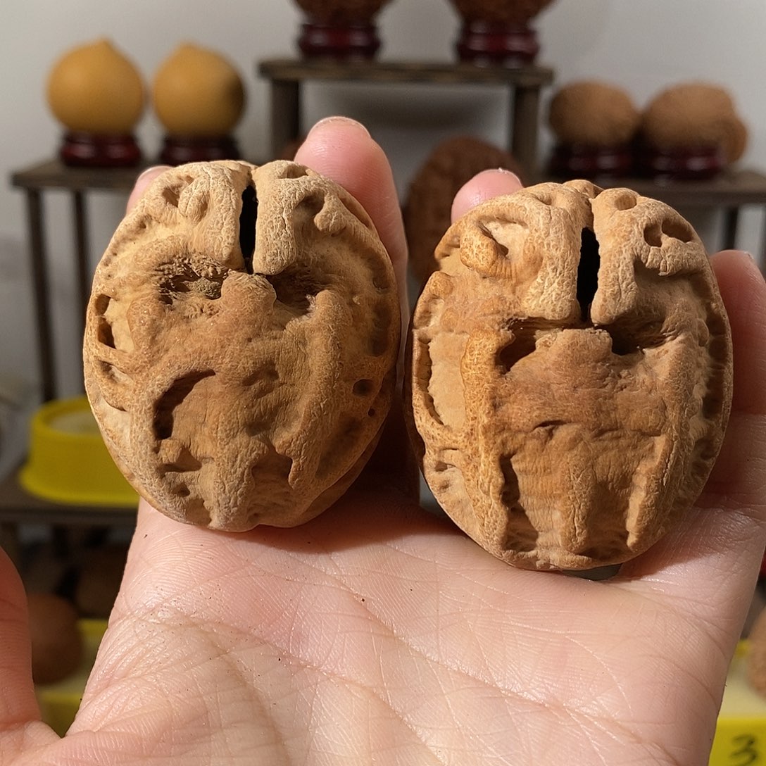 吊坠文玩核桃山*鬼脸44练手