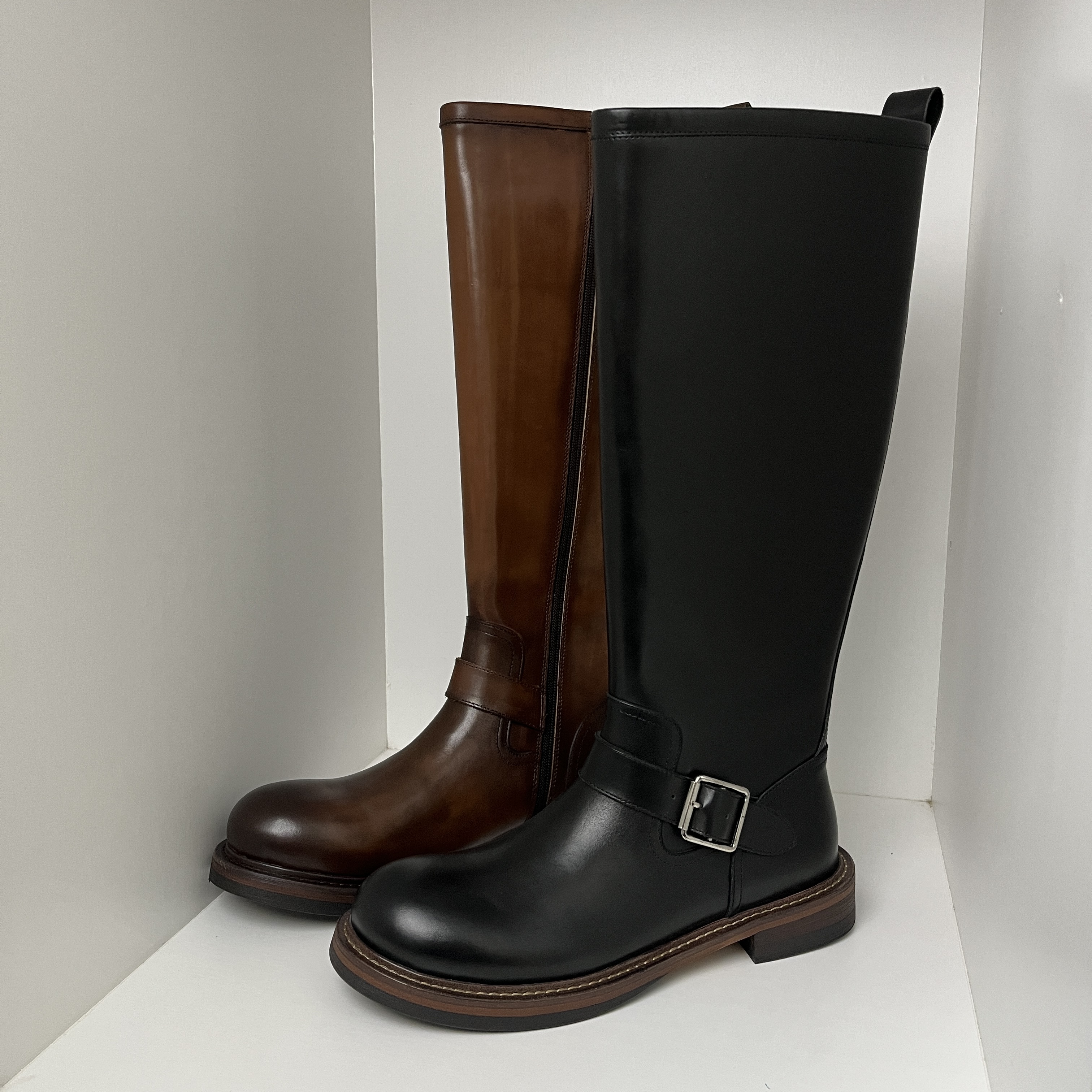 [男士高档骑士靴]头层牛皮高品质男靴,高筒真皮马靴型男必备长靴