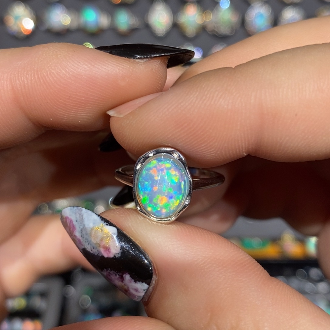 欧泊银S925镶嵌戒指