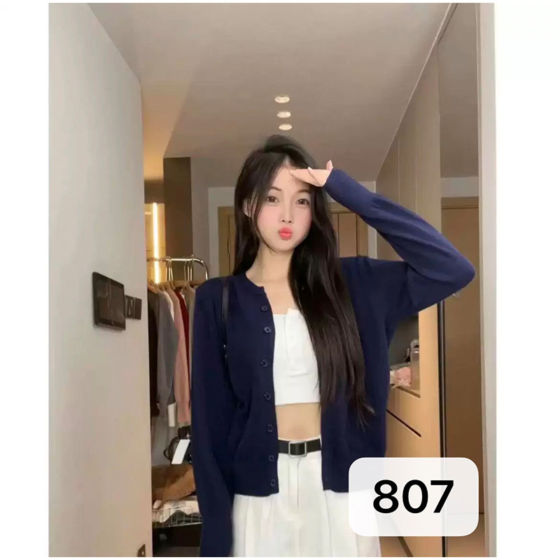 高级感甜妹针织开衫长袖少女装年轻舒适时尚简约甜美清新风高级感