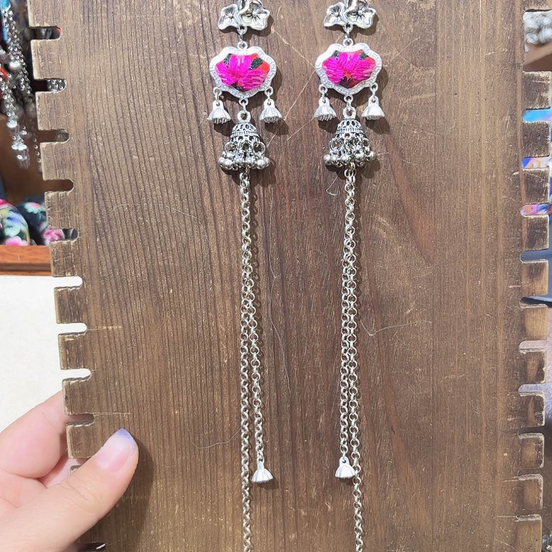 皮质铁合金耳环34223