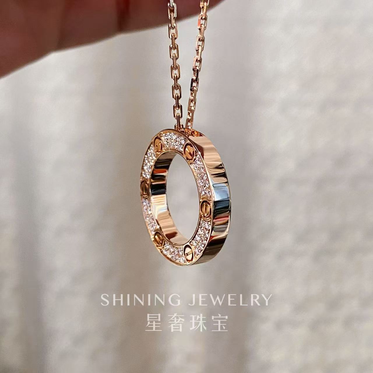 【星奢珠宝】18k满钻大饼项链（少量库存）