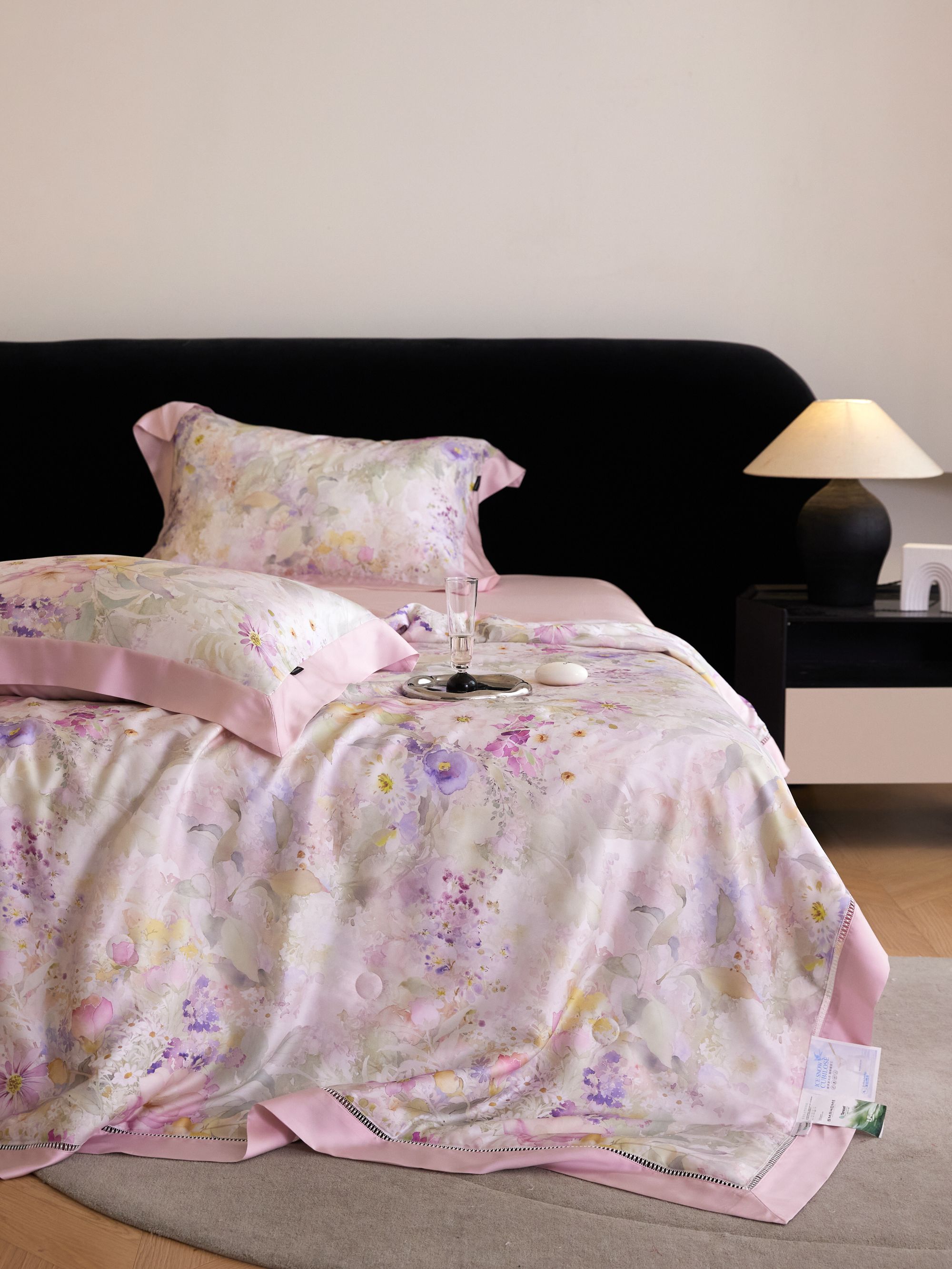 林小花【境玉花园被罩四件套】2025新品轻奢天丝印花被罩四件套机洗