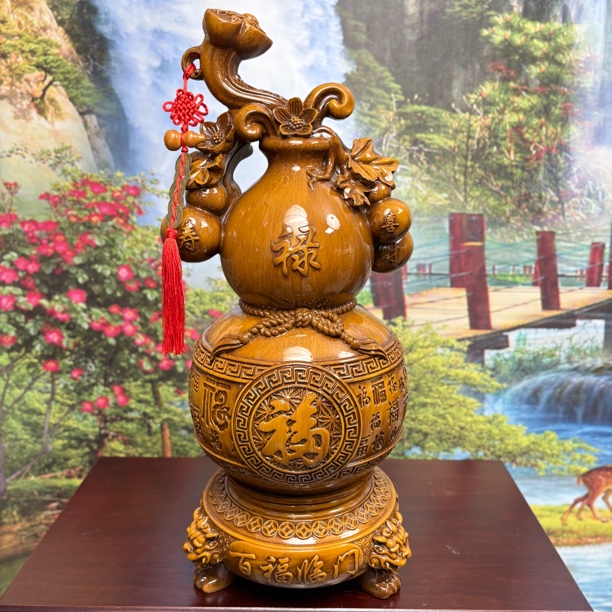 【百福临门】旋转葫芦高42 客厅玄关电视柜家居装饰摆件