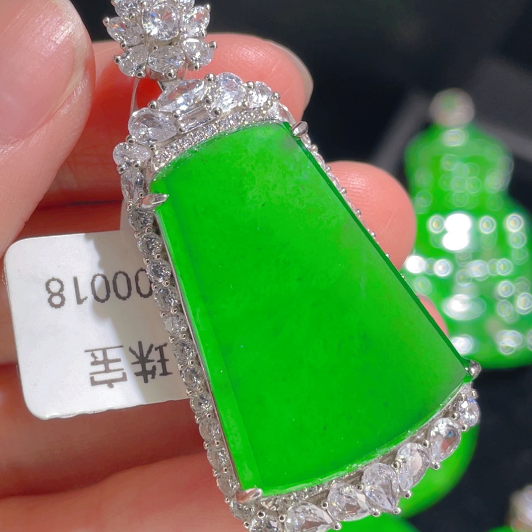 翡翠吊坠(不含链)银S925镶嵌