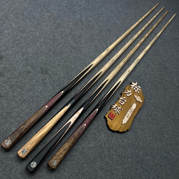 BLP雷霆手工一体台球小头黑八免漆后把优选天然木纹手工杆