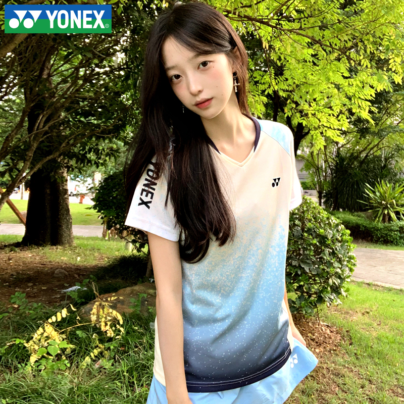 新款尤尼克斯YY羽毛球服专业男女同款速干运动上衣短袖110374BCR