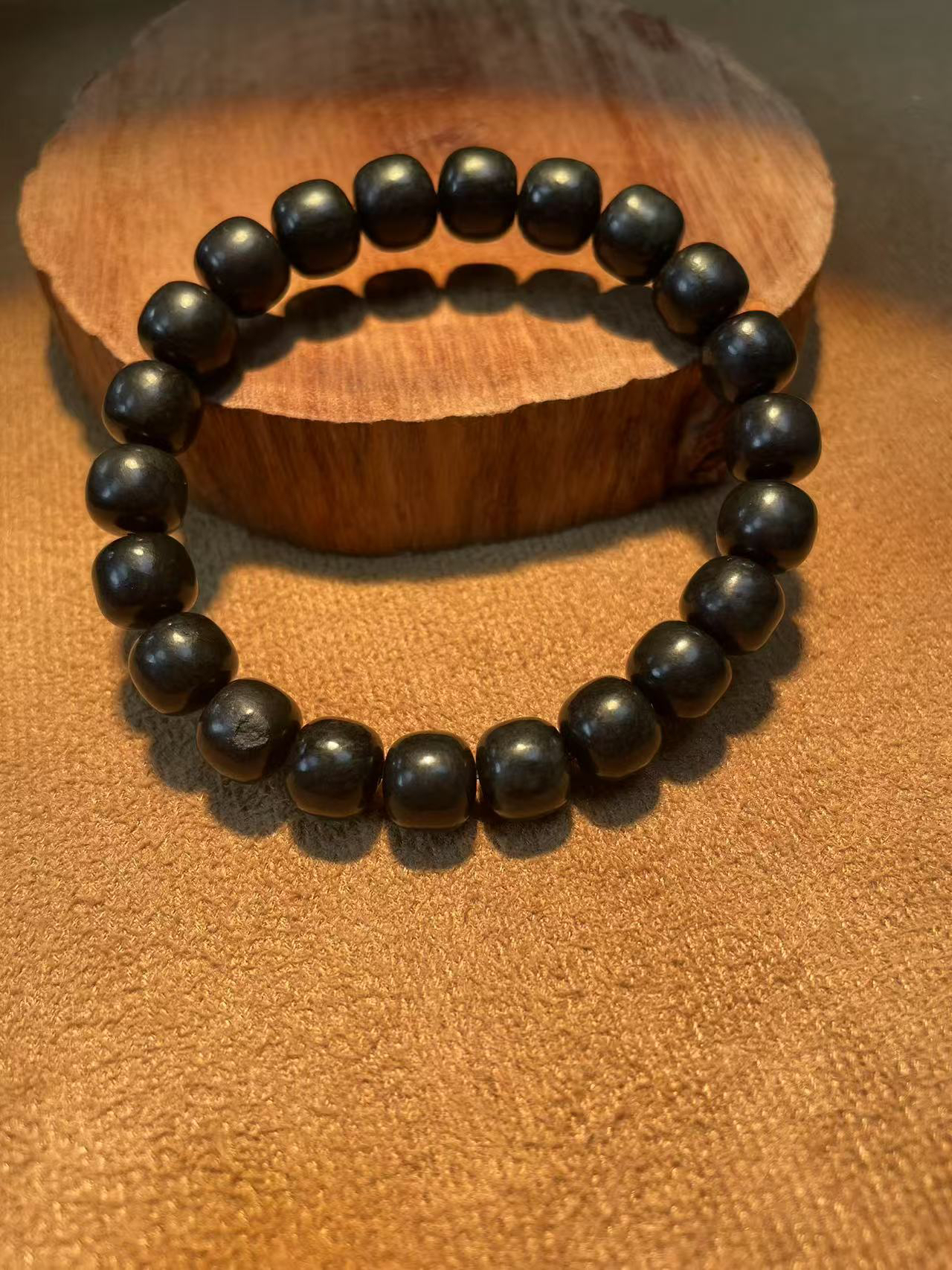 和田玉墨玉老型珠手串：9*10……特福利