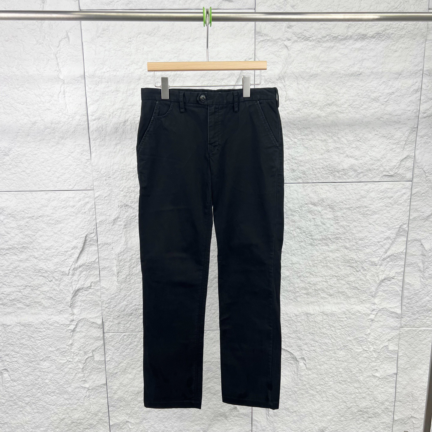 99新 GIORGIO ARMANI/阿玛尼 44码/黑色直筒休闲长裤/15930910