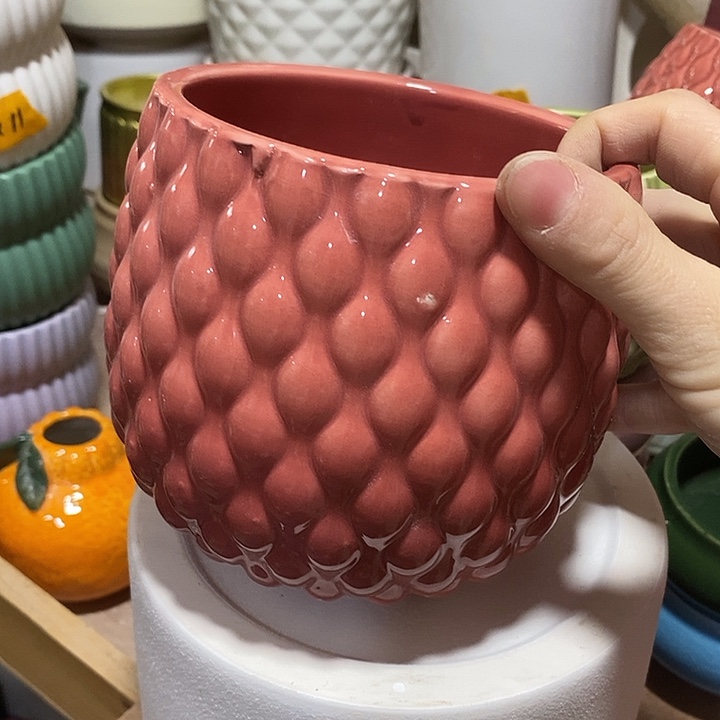 陶摆件陶盆有孔 瑕疵介意勿拍