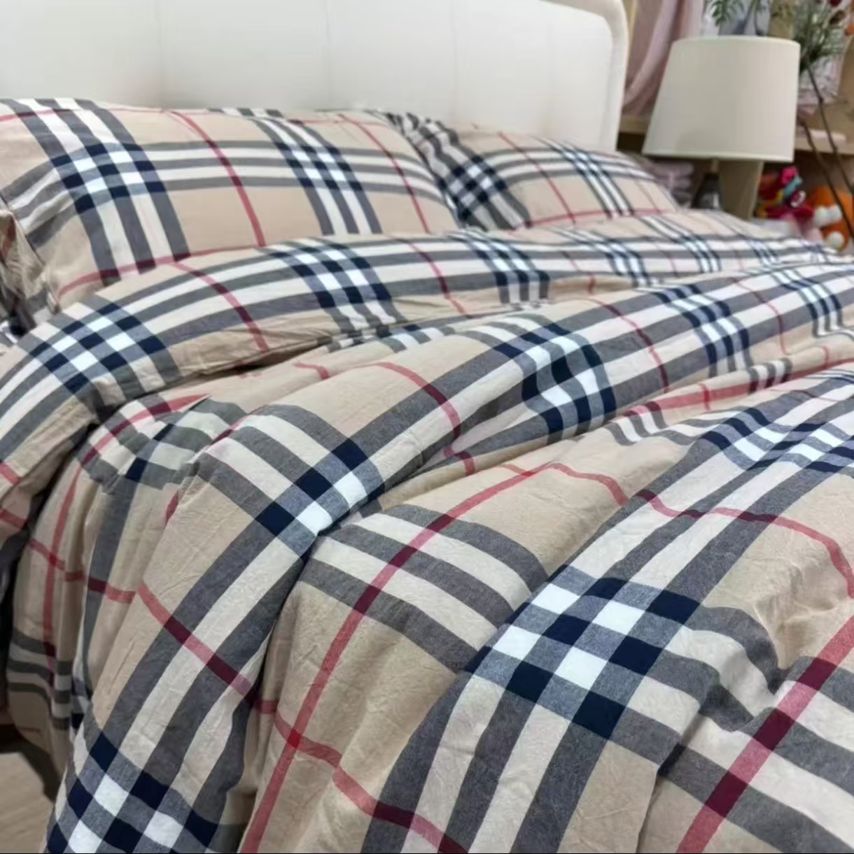 【四件套】纯棉色织水洗棉A类  柔软透气 格子 套件精梳细纱