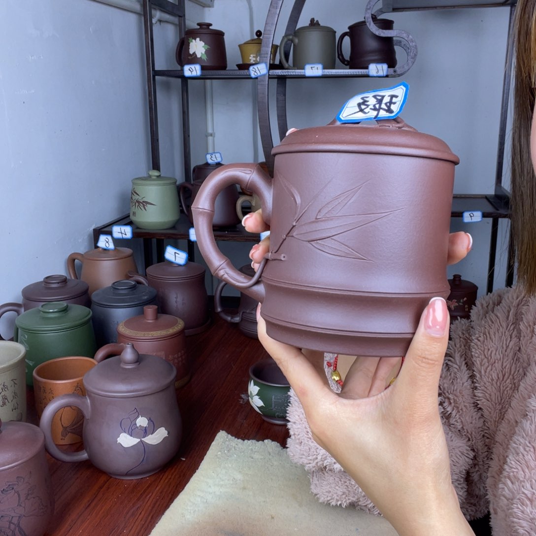 紫砂茶杯紫砂杯盖杯