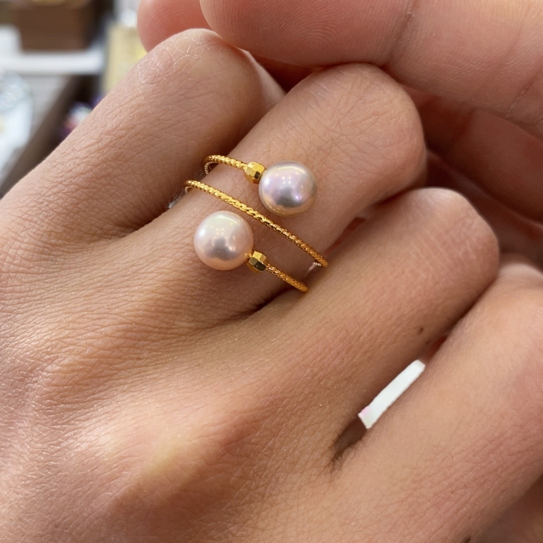 淡水珍珠戒指合金
