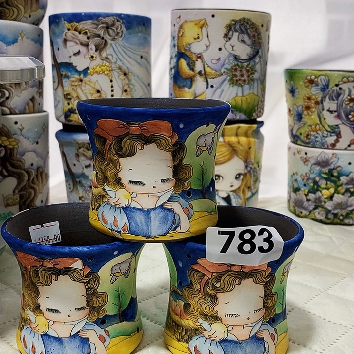 红陶景德镇陶瓷多彩花盆