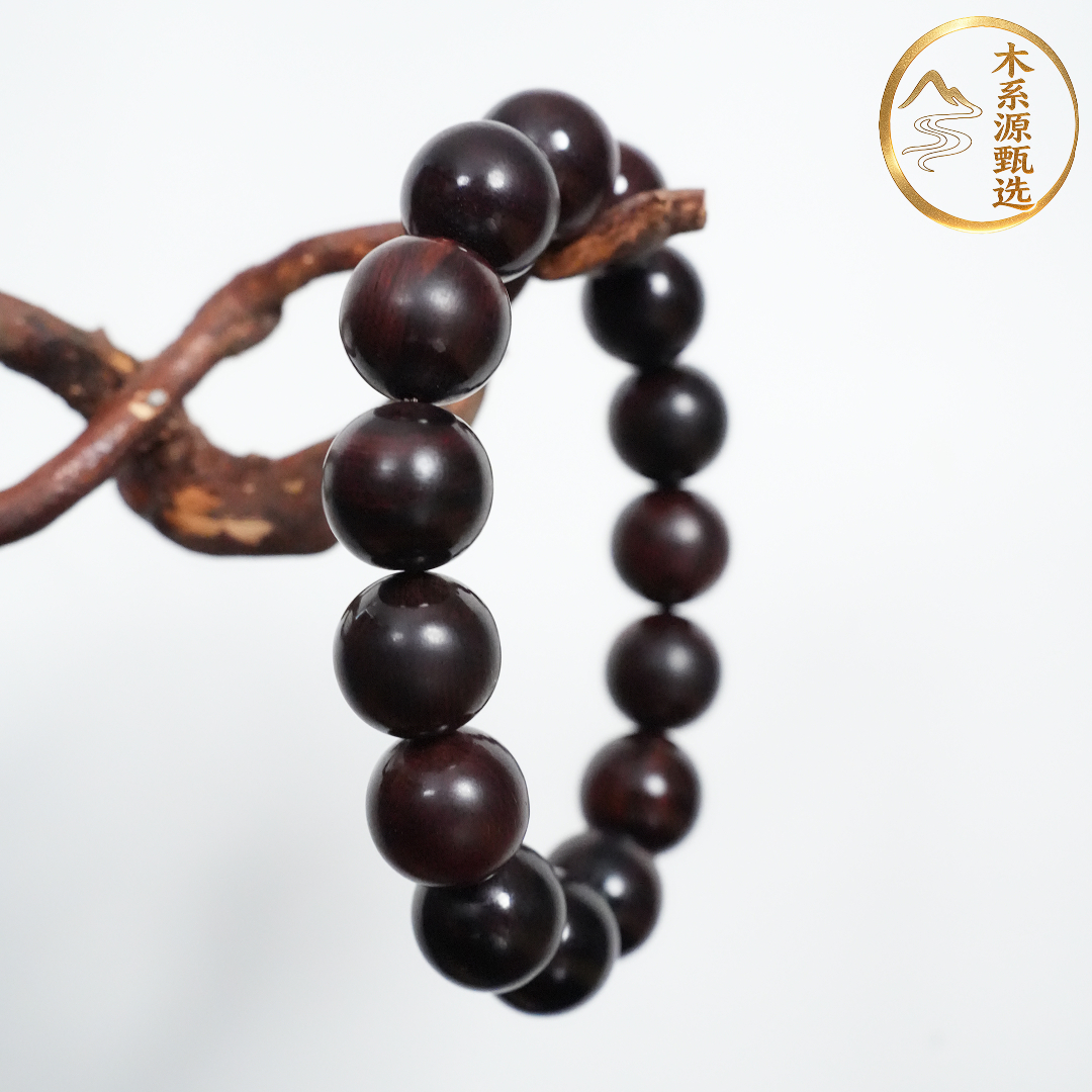 木系源海南黄花梨紫油梨卡15圆珠单圈手串时尚百搭