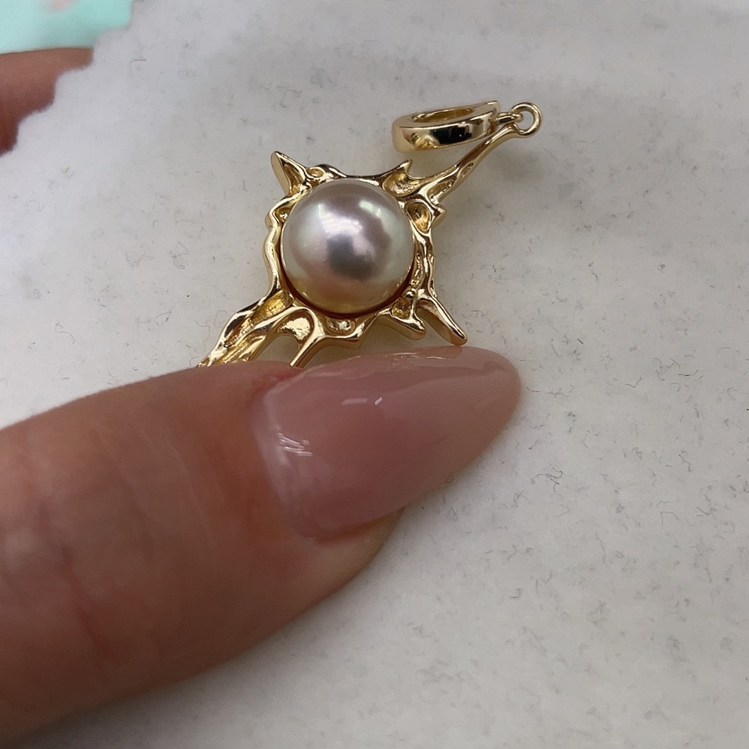 海水珍珠银S925镶嵌颈饰