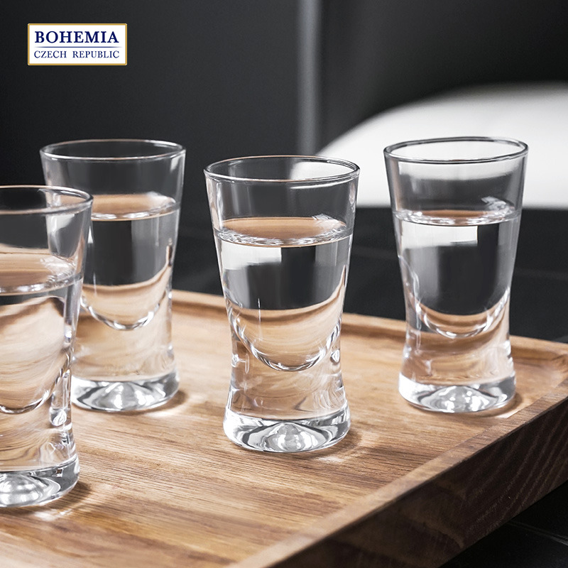 捷克进口欧式经典水晶玻璃白酒烈酒杯组合 简约家用个性烈酒套装