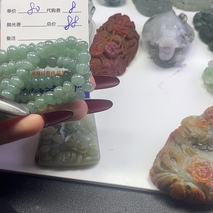 草***飞翡翠未镶嵌手链无