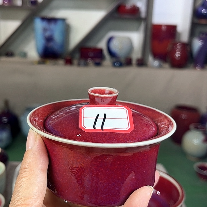 瓷片钧瓷手工艺品杯子