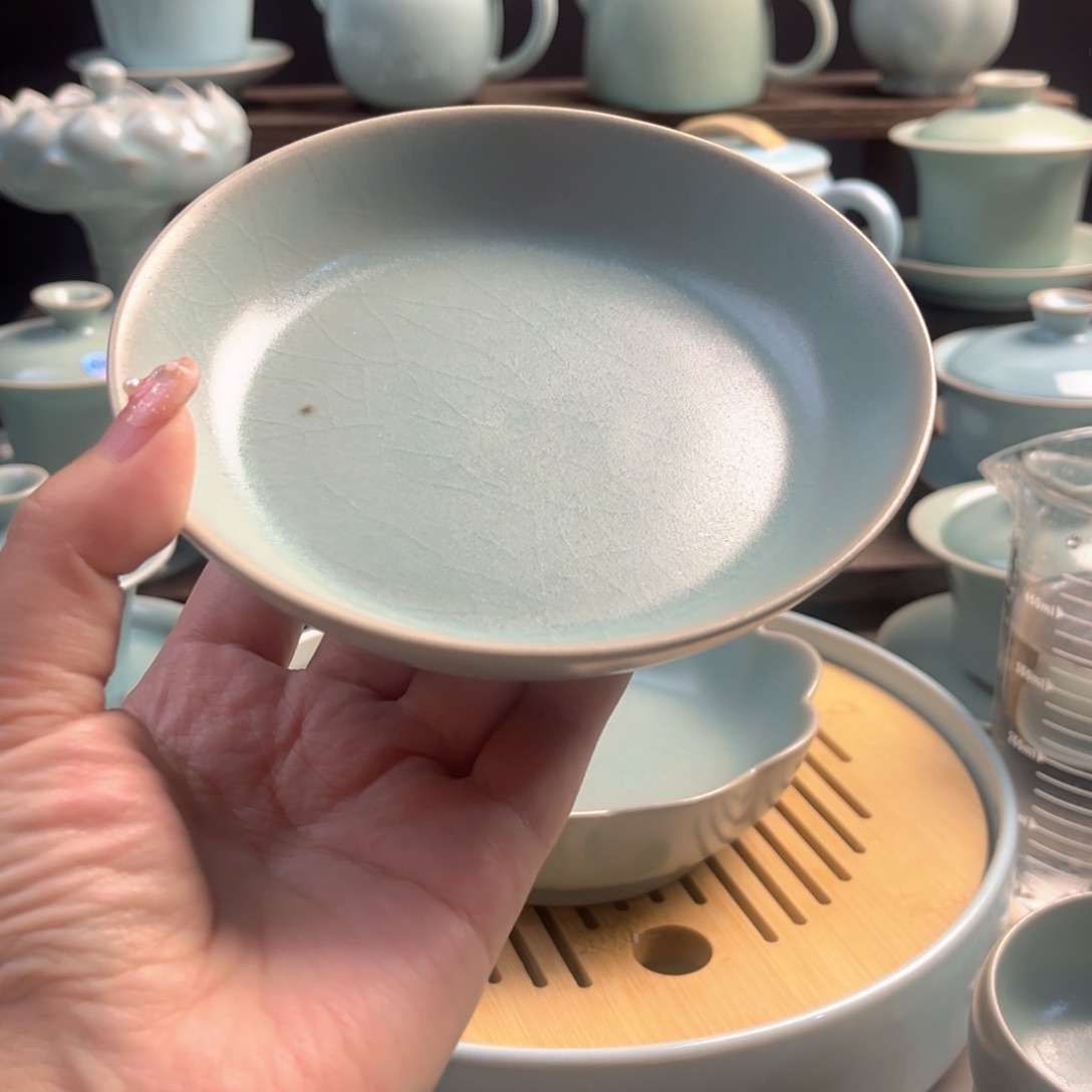 瓷仿古釉圆洗手工微瑕