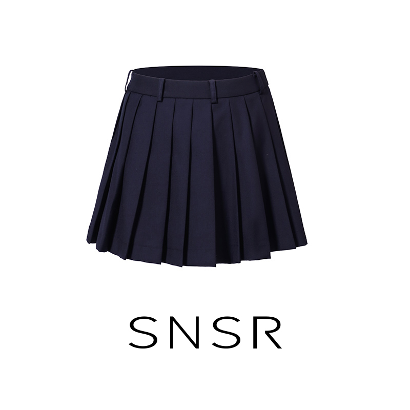 SNSR/圣妮思25秋季新款藏蓝海军学院风百褶短裙S23C011XF234