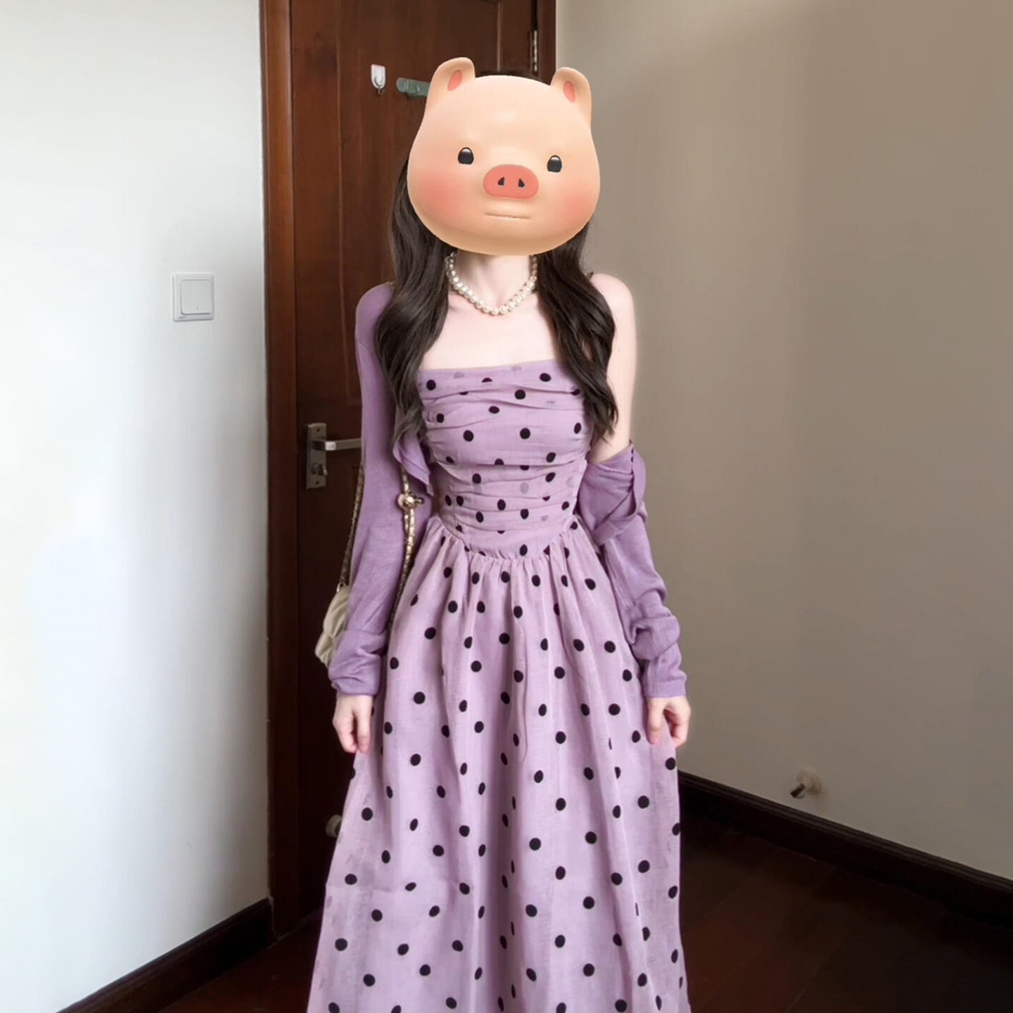 法式温柔波点连衣裙套装女海边度假夏气质5881