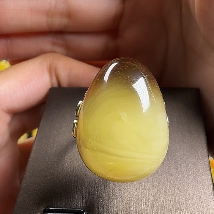 R***r蜜蜡银S925镶嵌戒指戒指