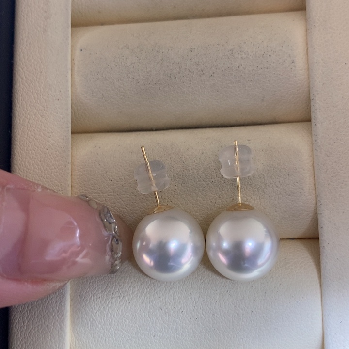 18K金镶嵌耳饰海水珍珠