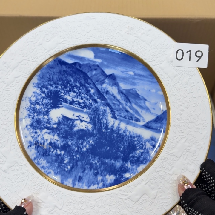 中古物品 默认微瑕很好看的盘子