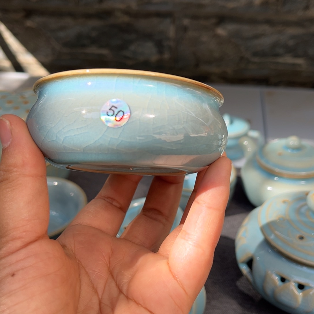 【闪购商品】旭**型炉石杯原矿天蓝釉