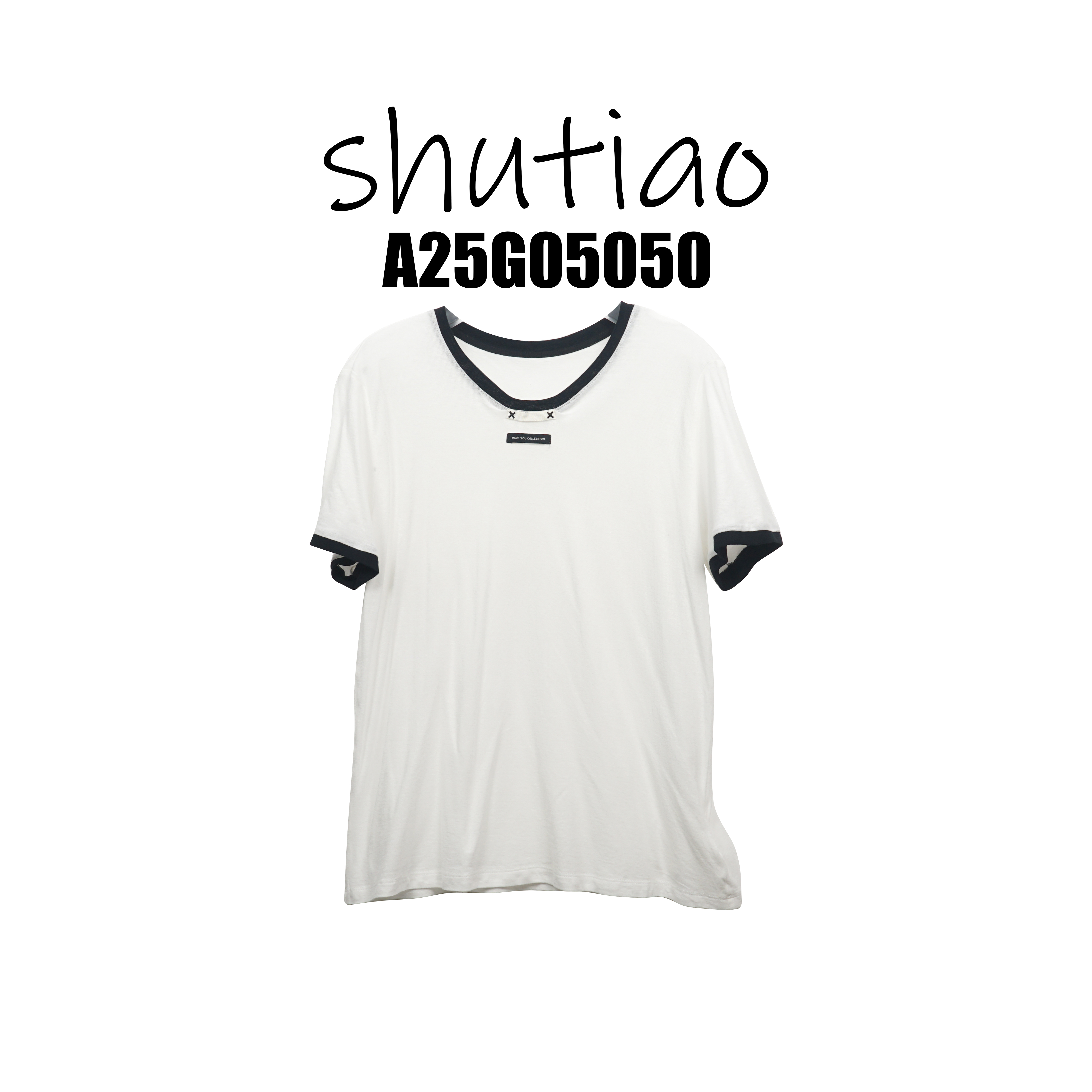 【SHUTIAO】2025夏季：新款小众设计款T恤A25G05050
