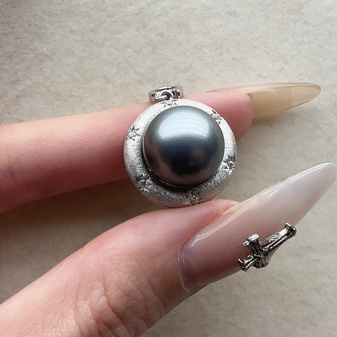 银S925镶嵌海水珍珠吊坠69