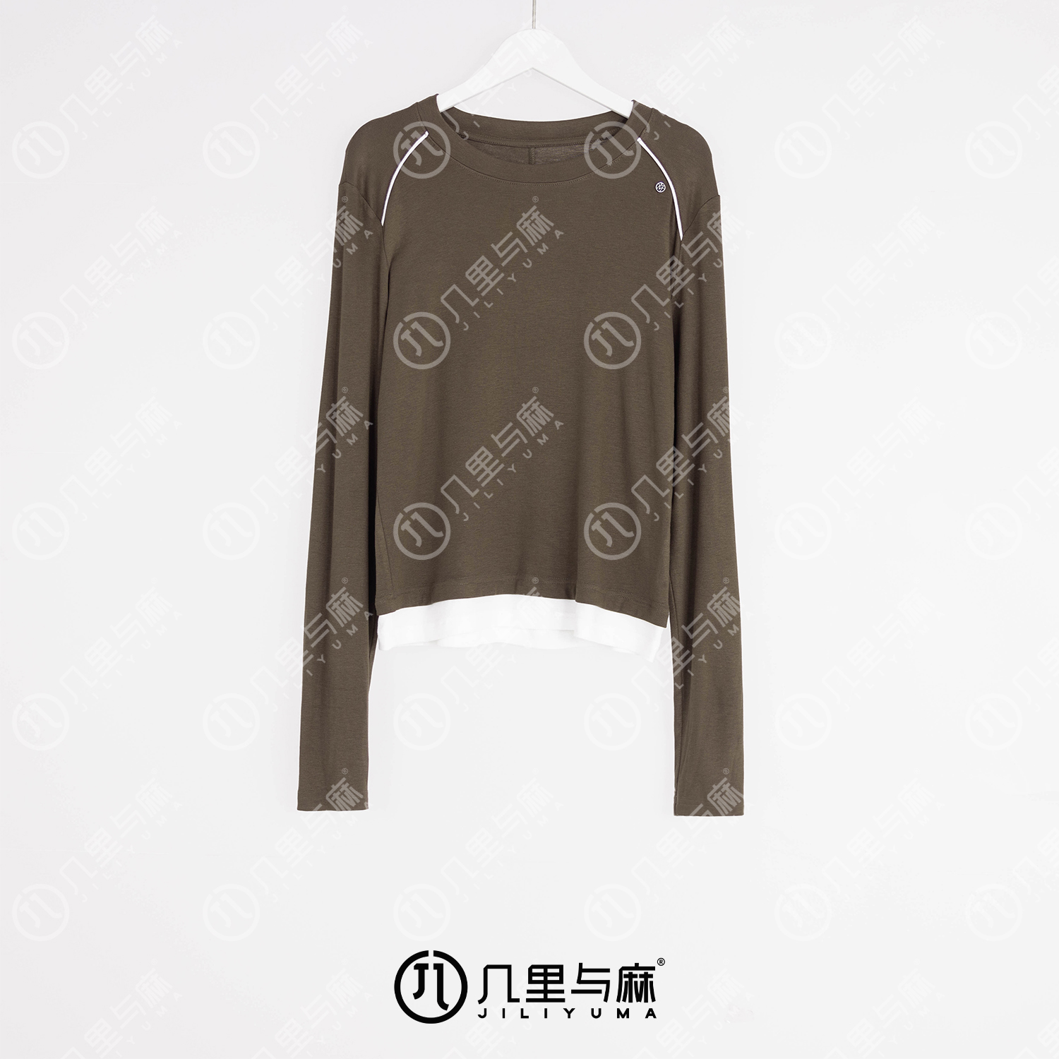 （几里与麻）舒适休闲圆领打底T恤 衣长53 胸围100 1080906