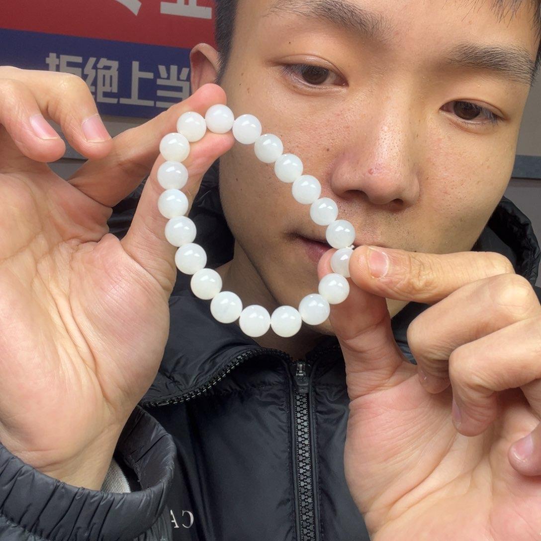 和田玉手链未镶嵌多样性野牛沟羊脂玉卡10货头