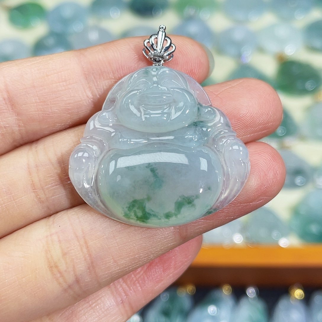 翡翠颈饰18K金镶嵌吊坠