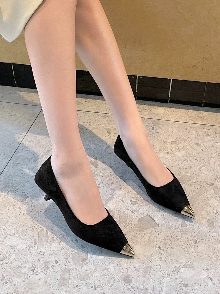 2419-5苏后尖头细跟高跟鞋不累脚跟鞋