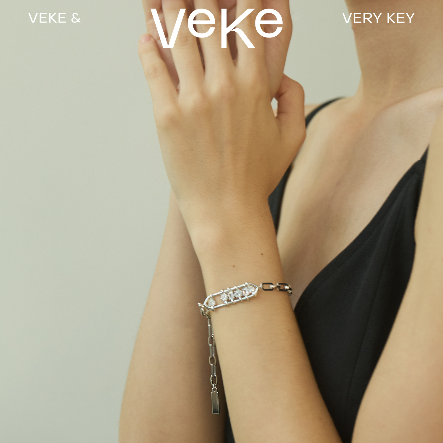 VEKE 合金锆石手链 「叮叮当」手链女轻奢小众生日礼物精致