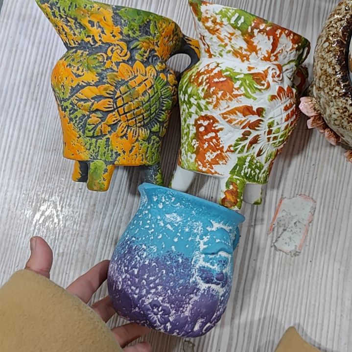 陶吸水透气的白陶花盆凑满12发货