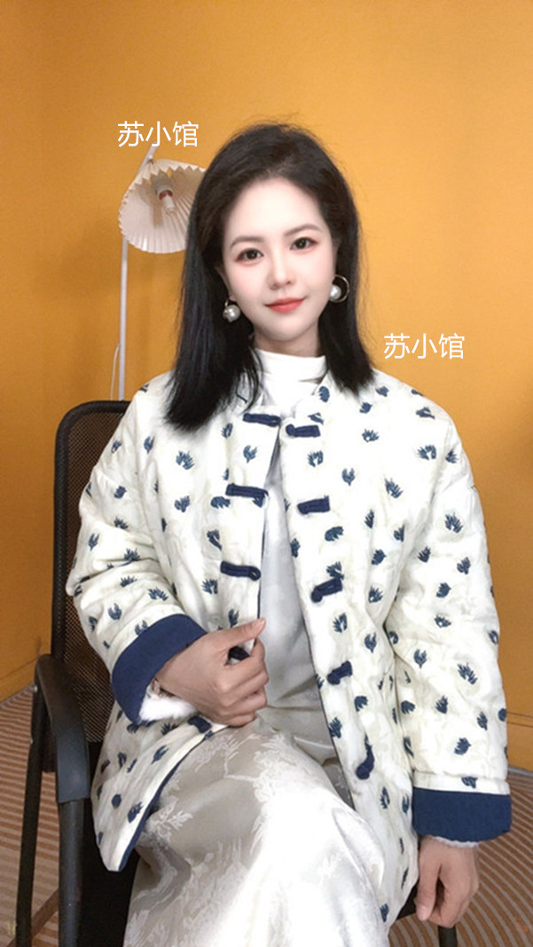 【秋叶落】新中式棉麻刺绣棉服冬季保暖上衣外套常规中国风