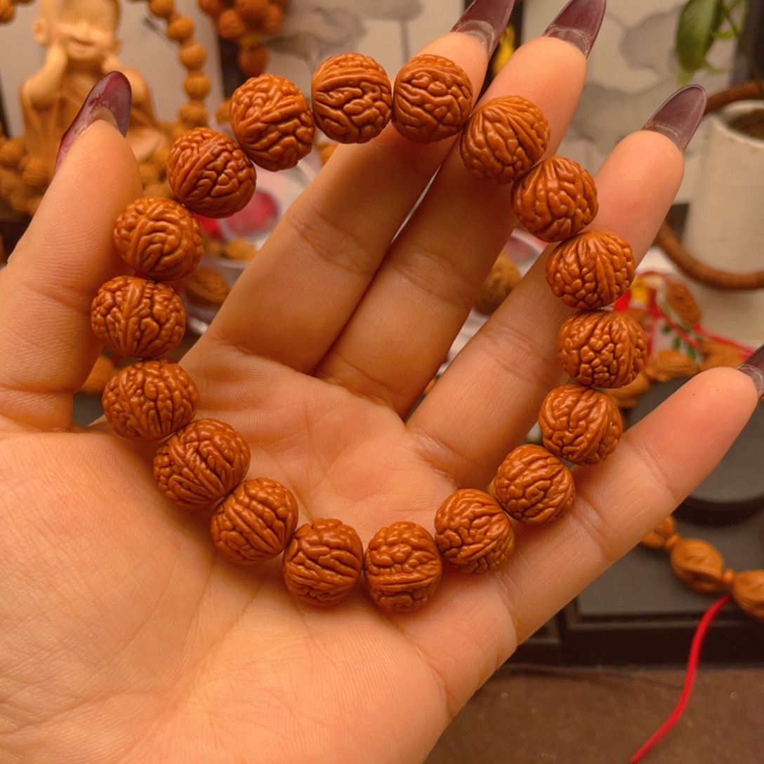 桃核手串野生红魔荔枝15-16尺