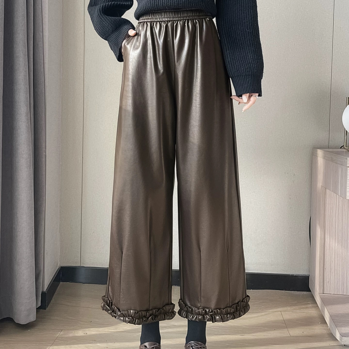 1860-1#新款女装时尚皮裤