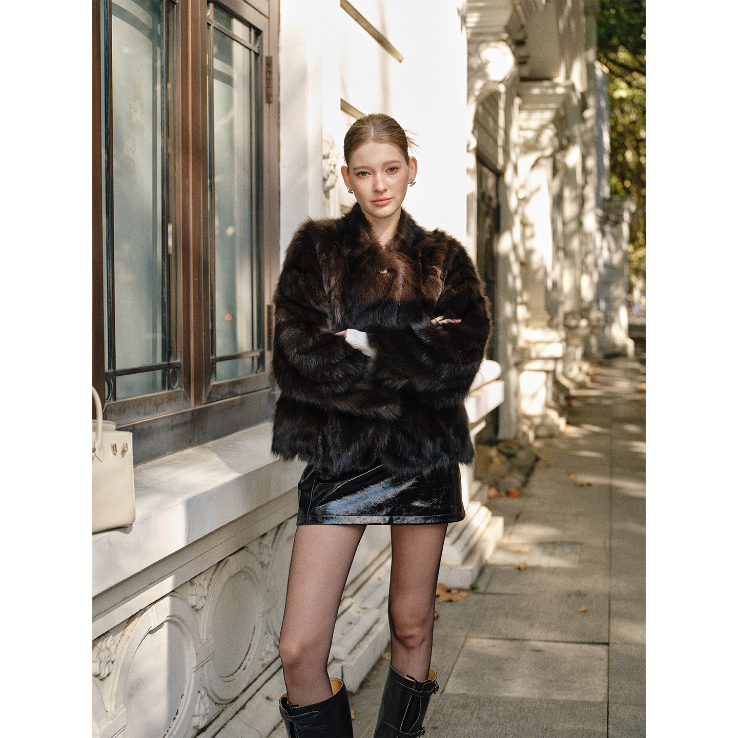 ReneRiva买手店 Marc Moore 拼接草草短外套